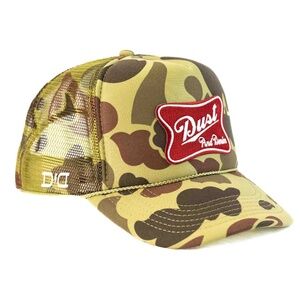NEW Dust and Denim Country Trucker Hat D+D High Life Logo on Green Duck Camo